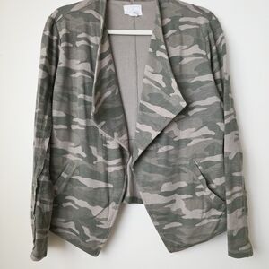 Camouflage Open Front Blazer